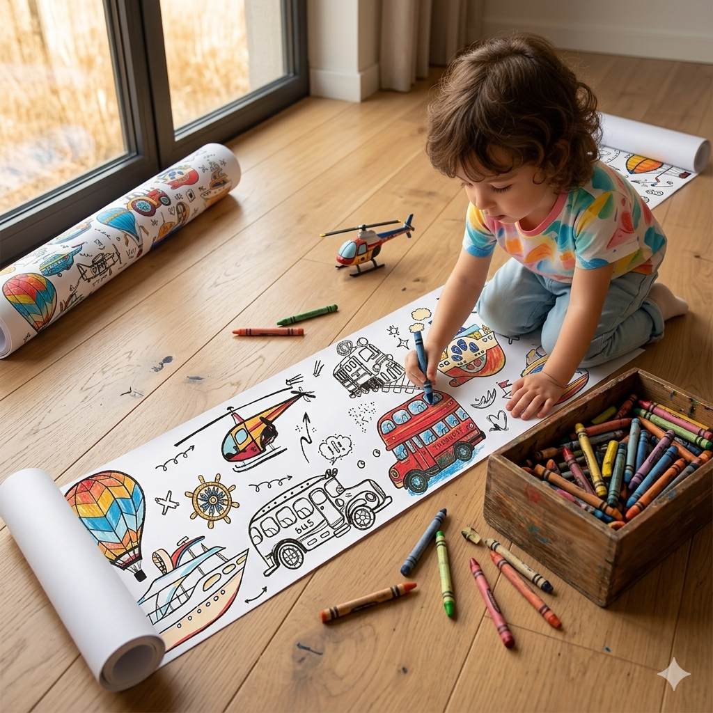 Kletshuts™ ColoringRolls 1+1 GRATIS: Barnens Kreativa DIY Pappersritning Och Färgläggningsrullar