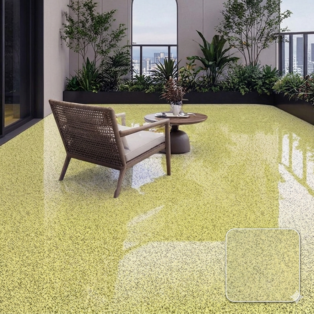 FloorCoating: Elegant Glansig Finish Golv Marmor Utseende Epoxy Beläggning